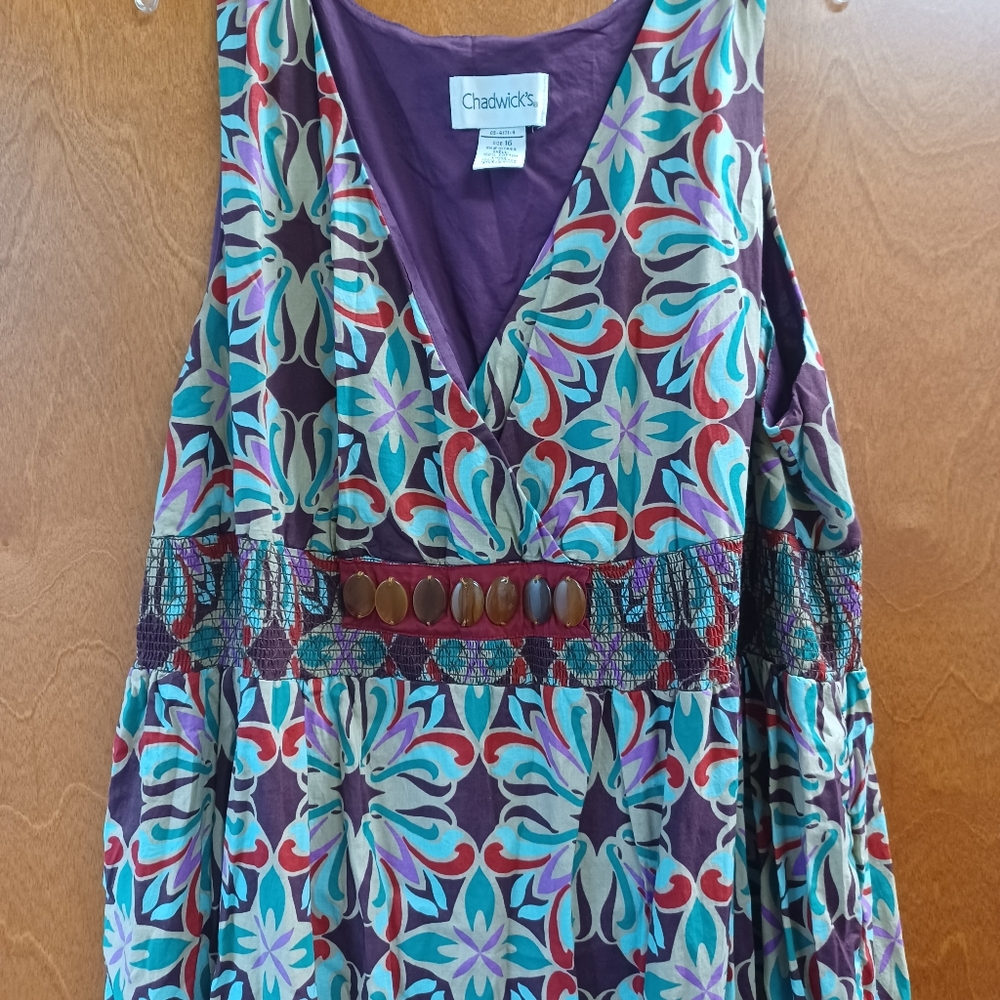 Vintage CHADWICKS Summer Maxi sundress, Size 16